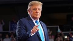 US President Donald Trump and oil tankers in the Strait of Hormuz